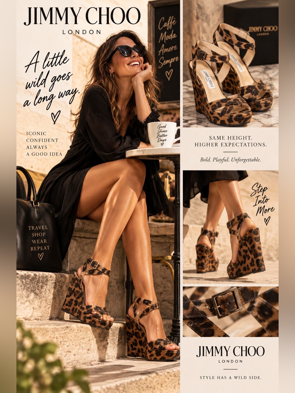 Jimmy Choo Animal Print Platform Sandals